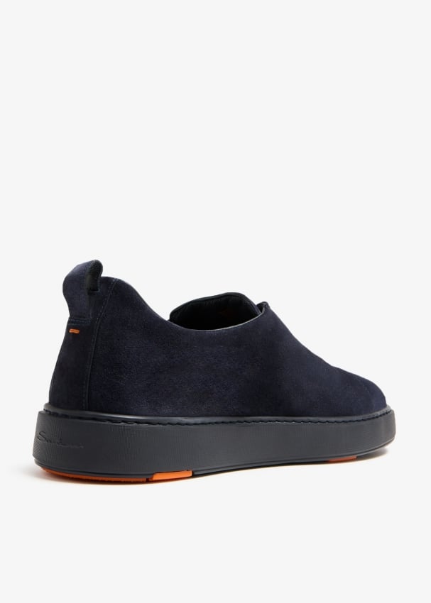 Santoni Suede slip on sneakers for Men Navy in KSA Level Shoes