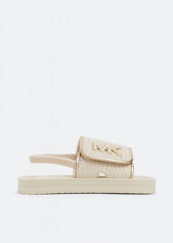 Michael Kors Eli Rylee slides for Baby Beige in KSA Level Shoes