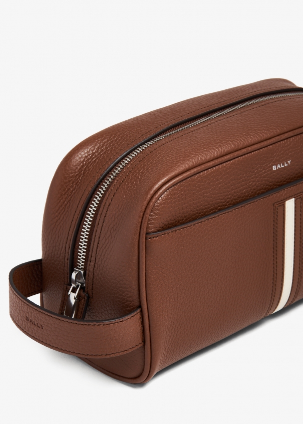 Bally Leather wash bag for Men Brown in UAE Level Shoes