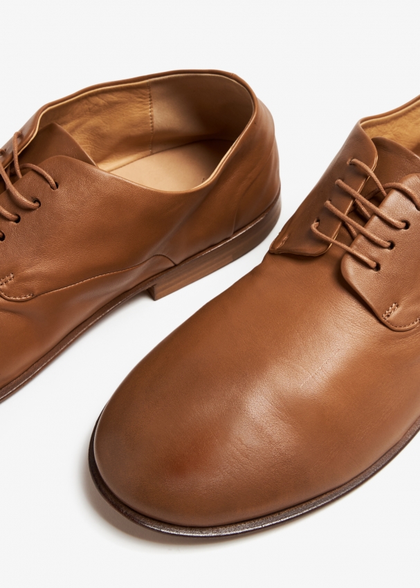 Mens tan best sale leather derby shoes