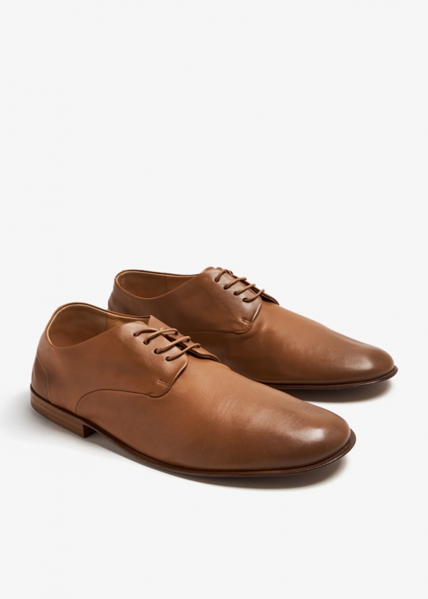 Mens tan best sale leather derby shoes