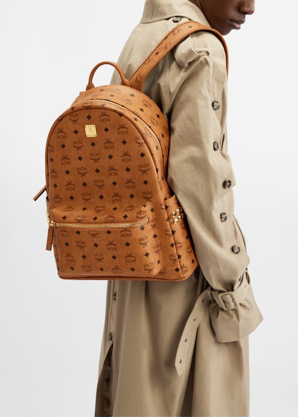 MCM Medium Stark backpack for Men Brown in Bahrain Level Shoes