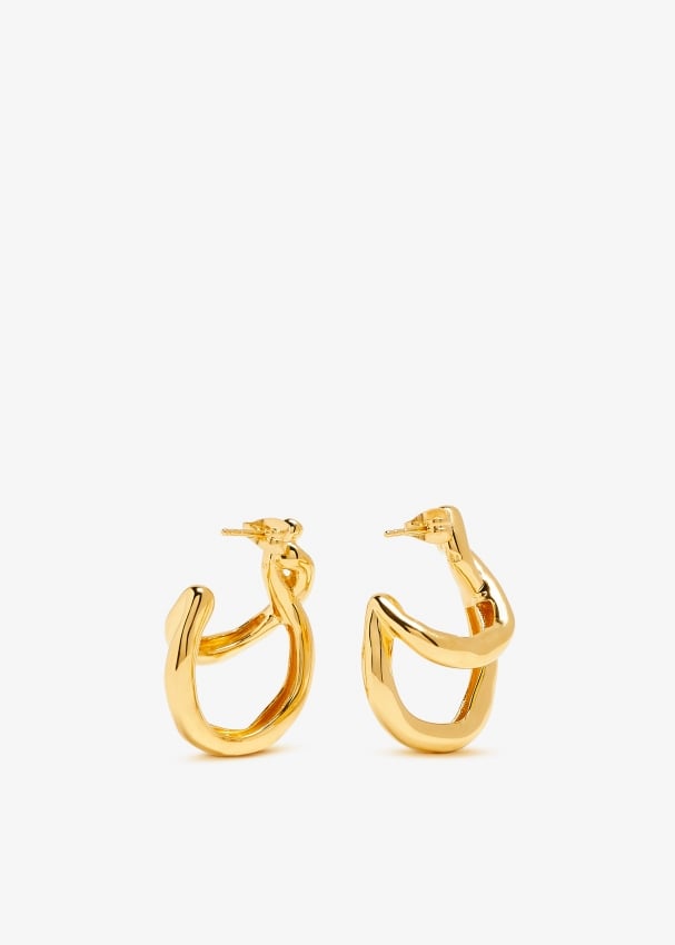 Gold twist store hoop earrings