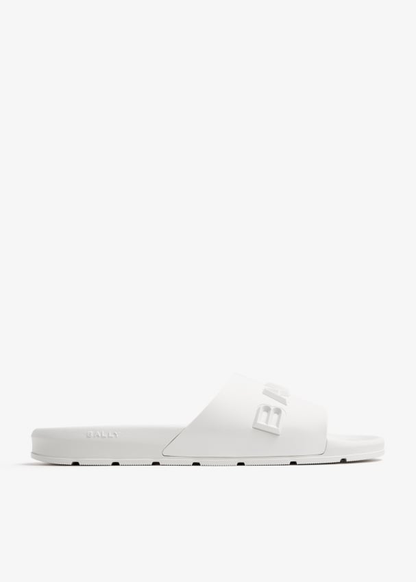 Bally Gherry slides for Men White in Bahrain Level Shoes