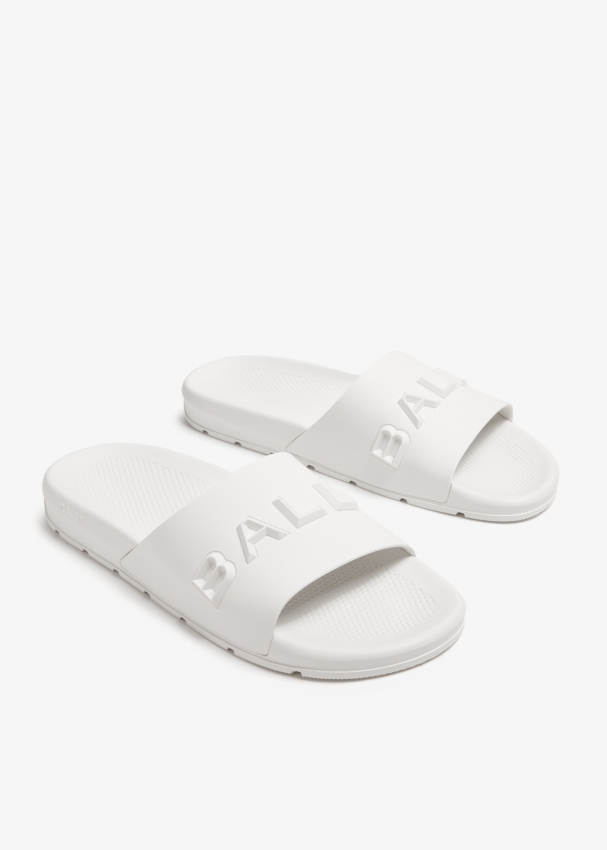 Bally Gherry slides for Men White in Bahrain Level Shoes