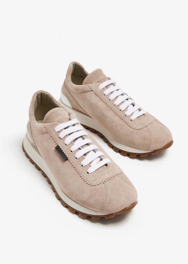 Suede Sneakers On The Beige Whatever - KeeShoes