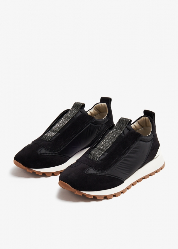 Brunello Cucinelli Suede sneakers for Women - Black in UAE | Level 