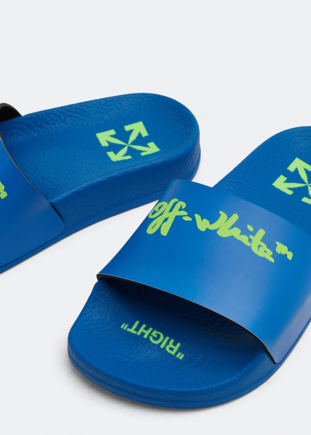 Off white slides blue hot sale