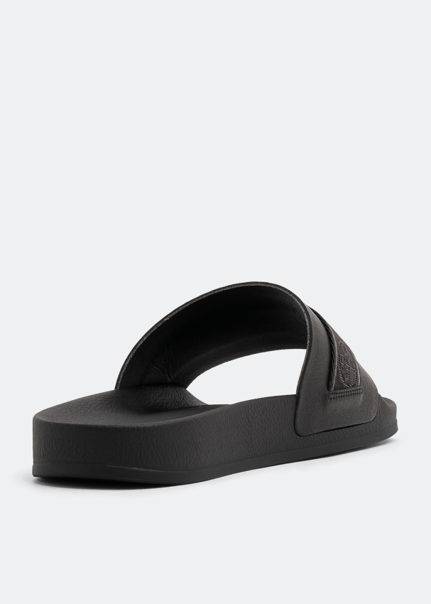 mens all white slides