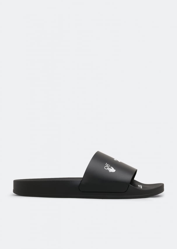 Off white sales logo pool slides