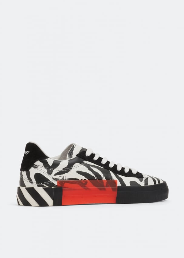 Off White Low Vulcanised sneakers for Women Animal Printed in UAE Level Shoes