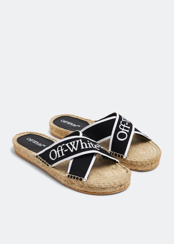 Off White Bookish Criss Cross espadrille sandals for Women Black