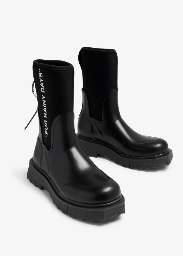 Off-White Sponge rubber rainboots for Women - Black in UAE | Level Shoes