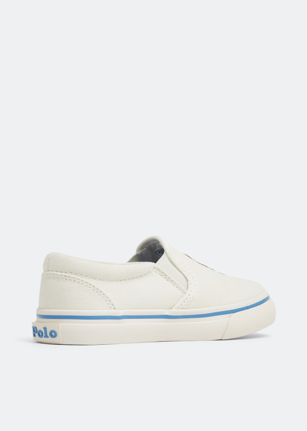 Polo ralph lauren white canvas best sale shoes