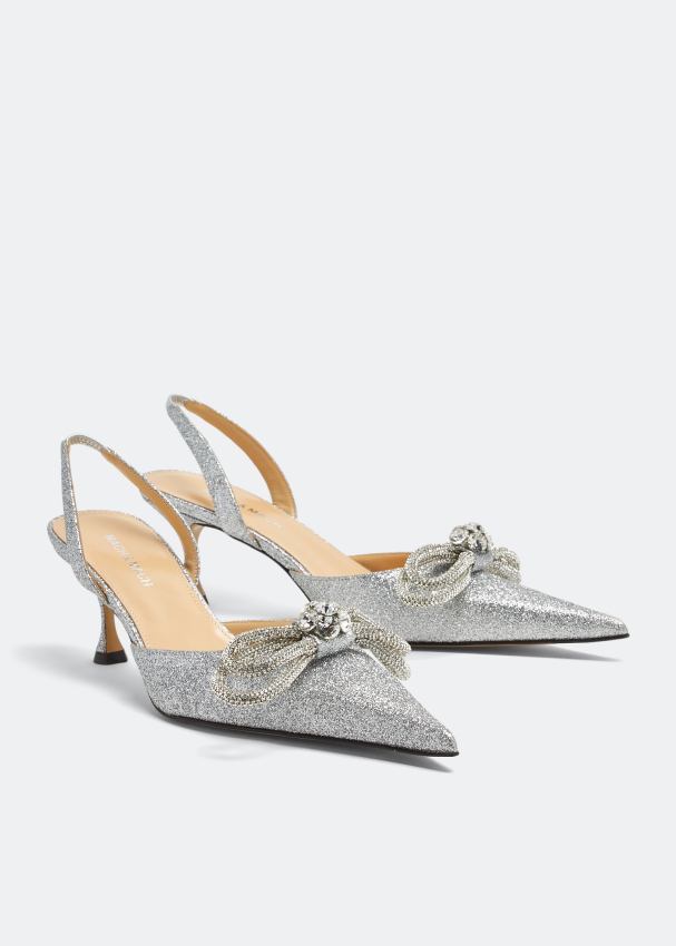 Mach Mach Double bow slingback pumps for Women Silver in UAE