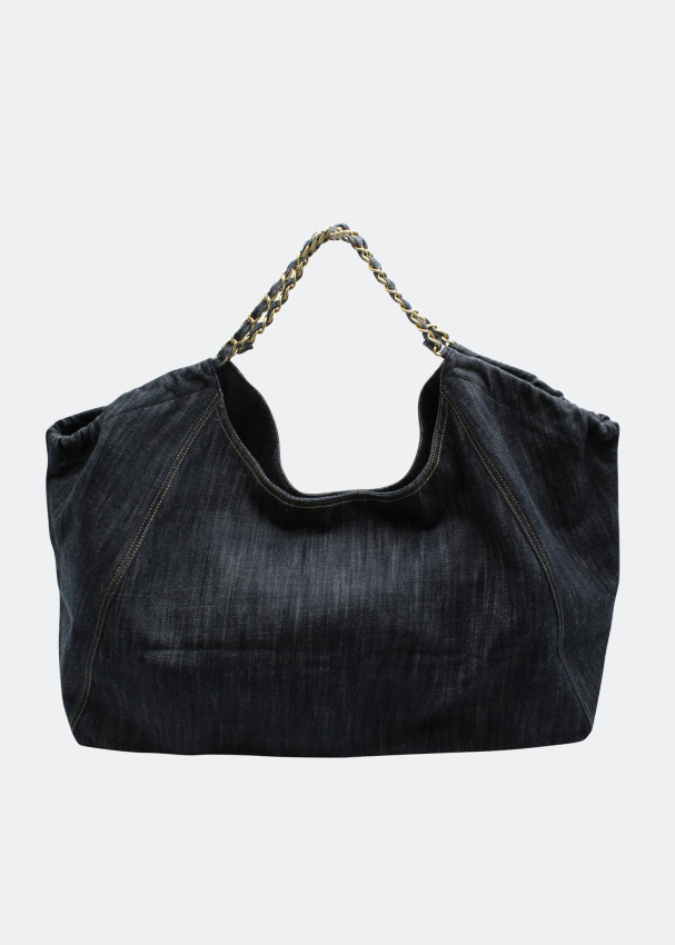 CHANEL BLUE DENIM XXXL COCO CABAS TOTE BAG