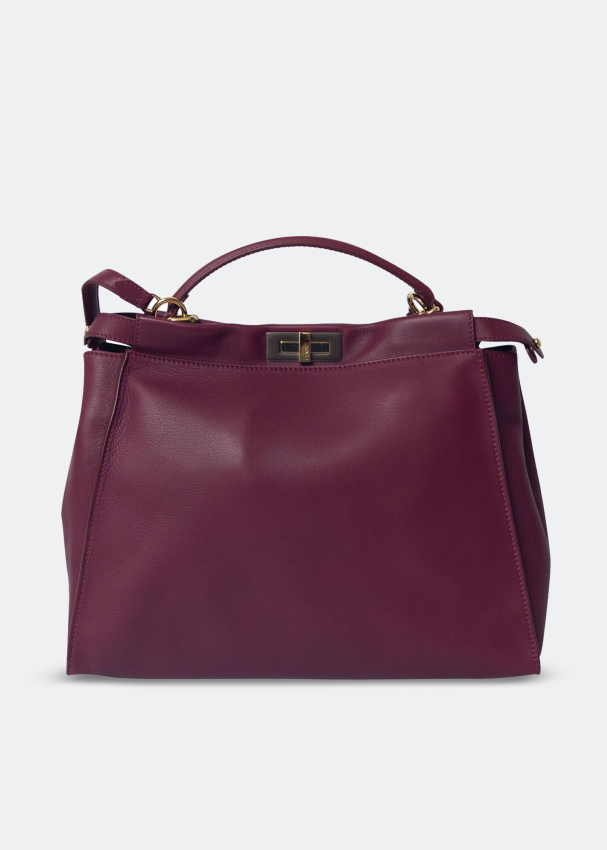 Fendi Pre Loved Peekaboo large bag for Women Burgundy in Bahrain