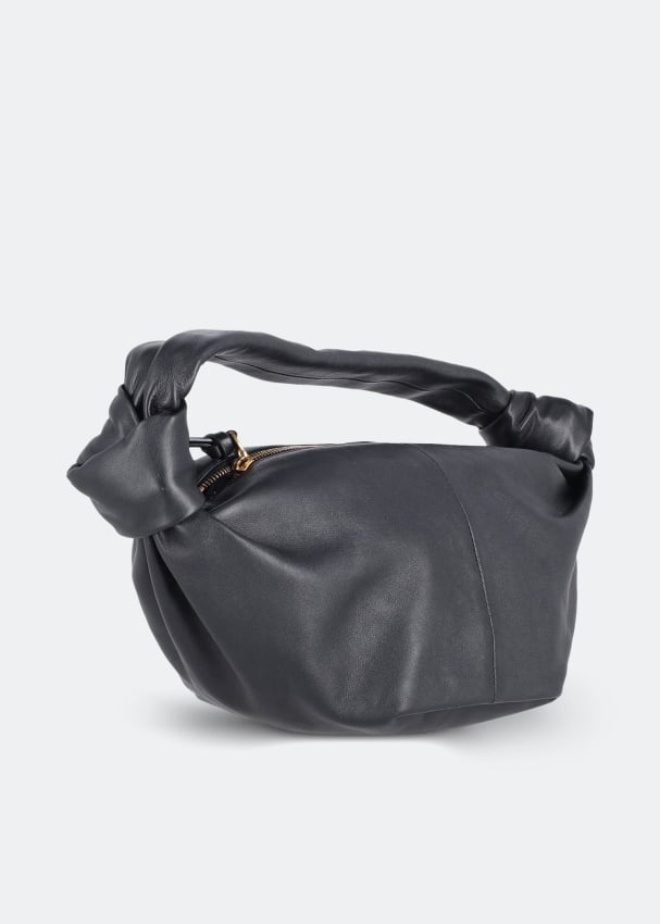 Bottega+Veneta+Double+Knot+Shoulder+Bag+Teen+Black+Leather for sale online