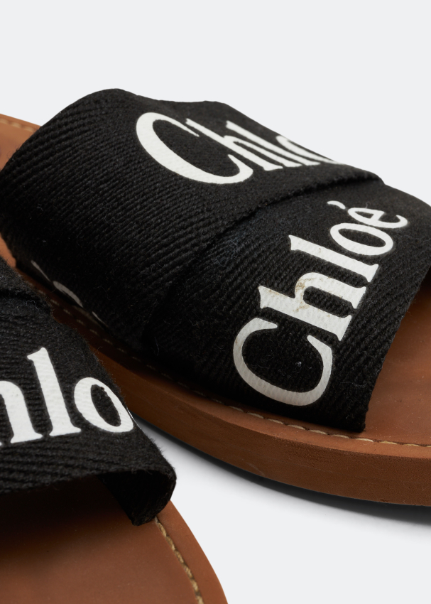 Chloe black flat sandals hotsell