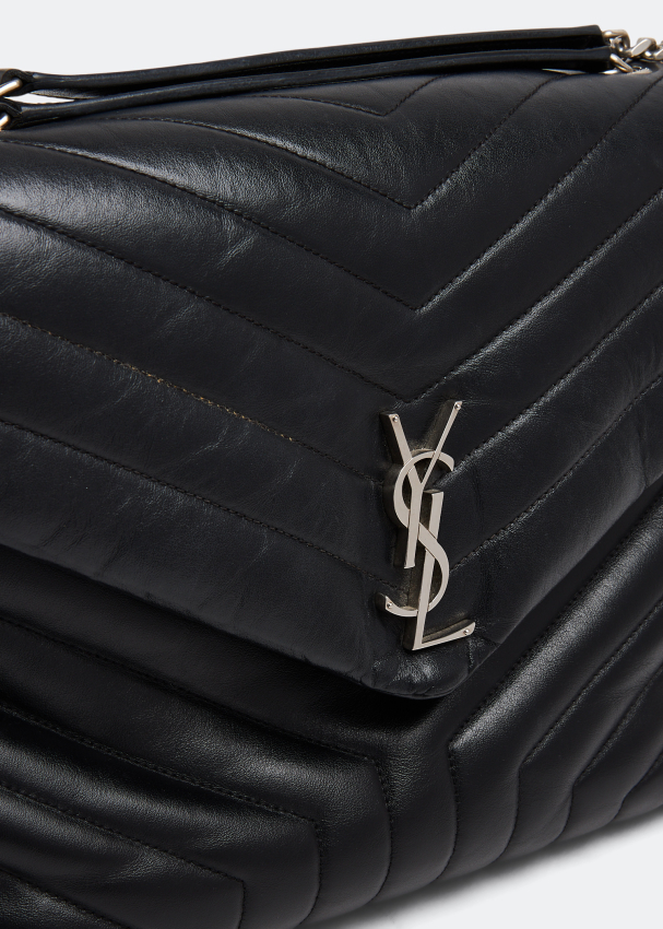 YSL Loulou Large Black Bag Silver Chain - Preowned