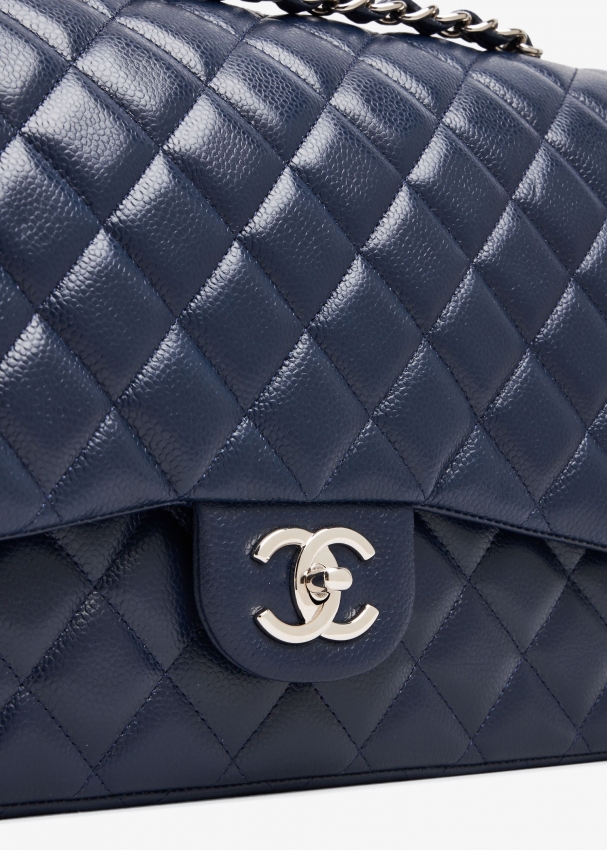 Chanel Pre-Loved Maxi Classic Double Flap bag for Women - Blue in Bahrain
