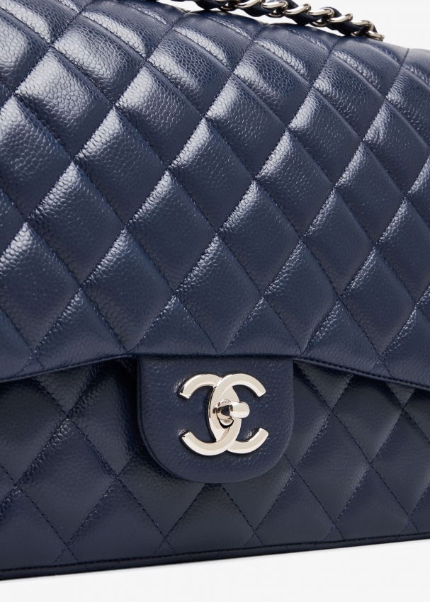 Navy chanel flap bag on sale