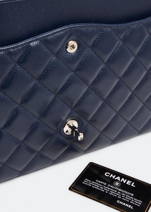 Chanel Pre-Loved Maxi Classic Double Flap bag for Women - Blue in UAE