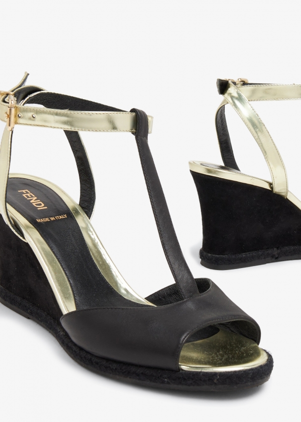 Fendi wedge on sale sandals