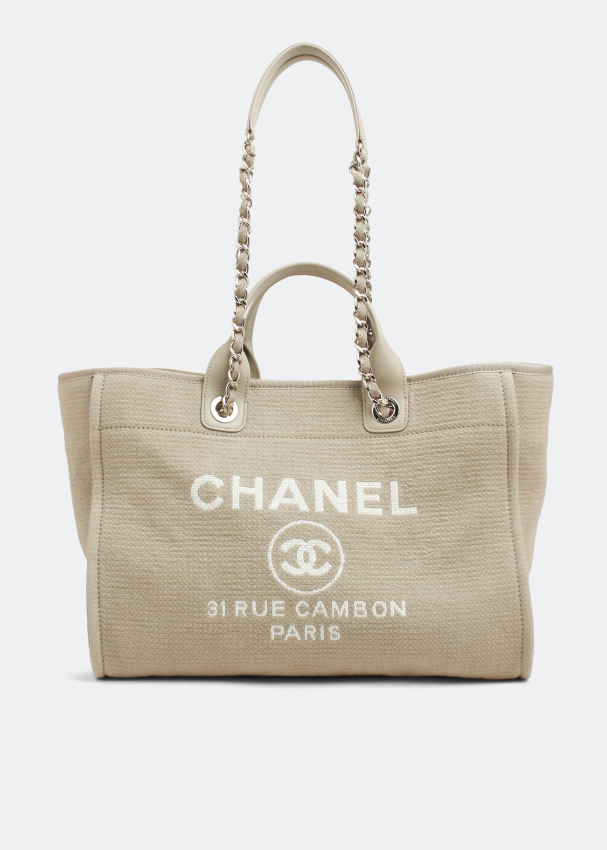 Chanel Pre-Loved Deauville medium tote bag for Women - Grey in KSA