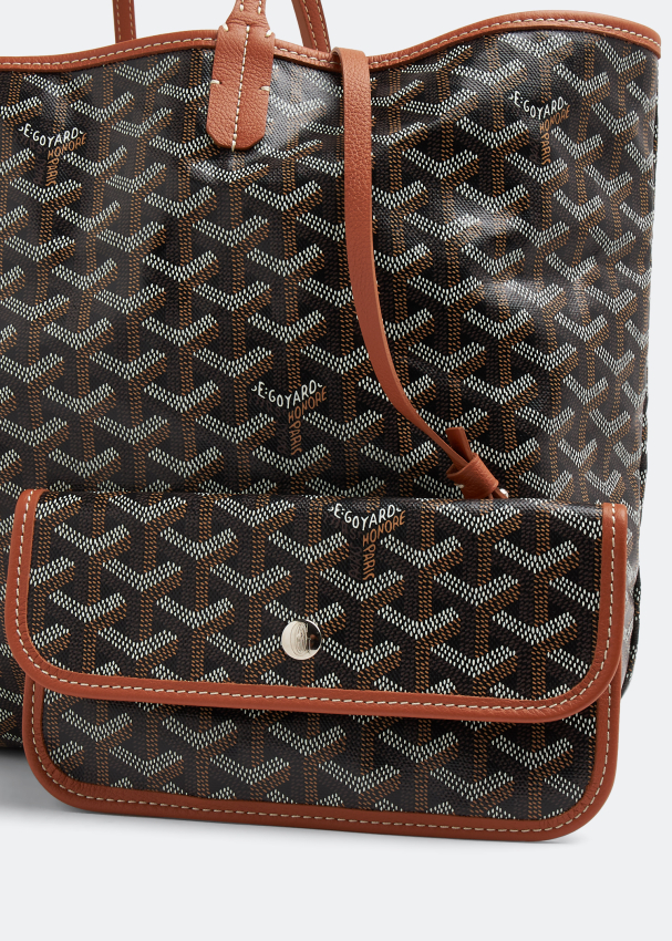 GOYARD Saint Louis PM Canvas and Leather-Trim Tote in Black