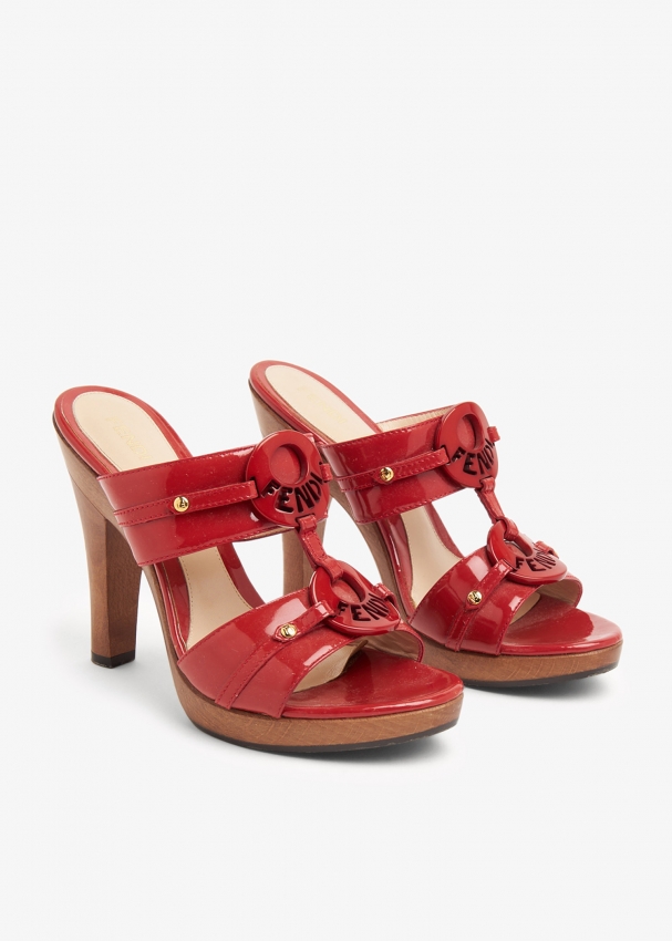 Fendi red sandals discount