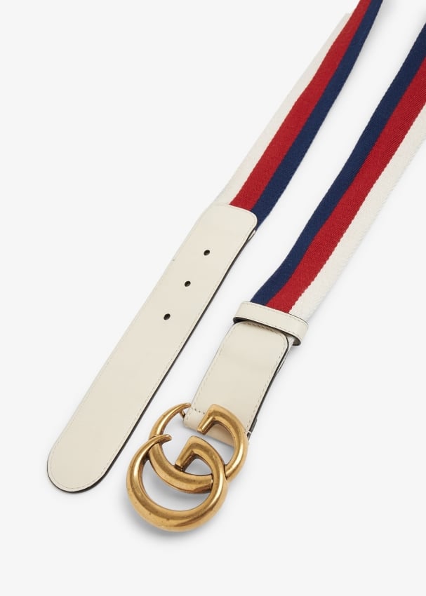 Gucci leather belt with web top