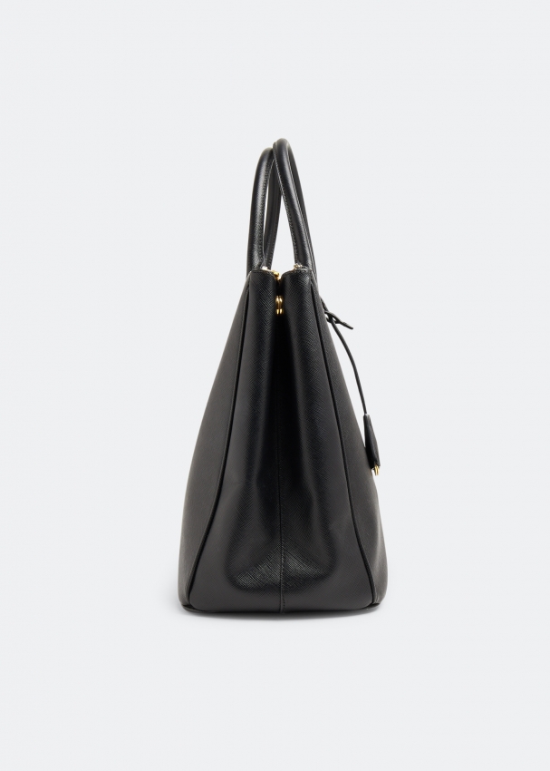 Large Saffiano Leather Prada Galleria Bag in BLACK