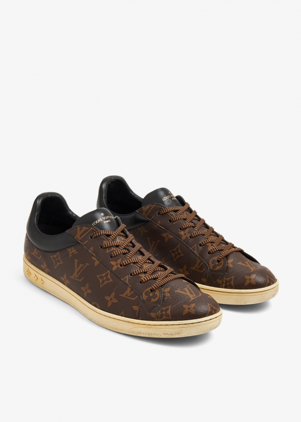 Louis Vuitton Men's White & Gold Monogram Luxembourg Sneaker