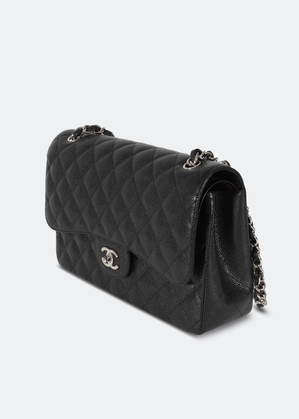 Chanel Handbag Classic Flap Bag Quilted Gold tone Jumbo Shoulder Bag With  Dust Bag (Black - 113) (J439) - KDB Deals