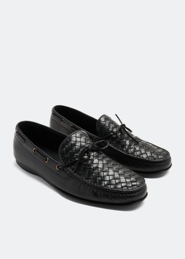 Bottega Veneta Pre Loved Intrecciato Bow slip on loafers for Men Black in Bahrain Level Shoes
