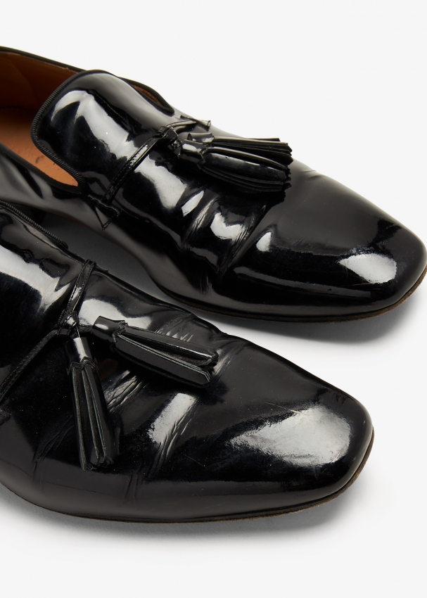 Men patent hot sale loafers