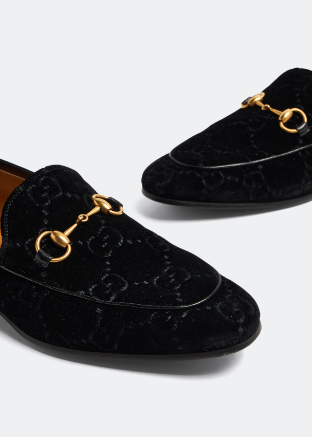 Gucci Men's New Jordaan Horsebit Velvet Loafers