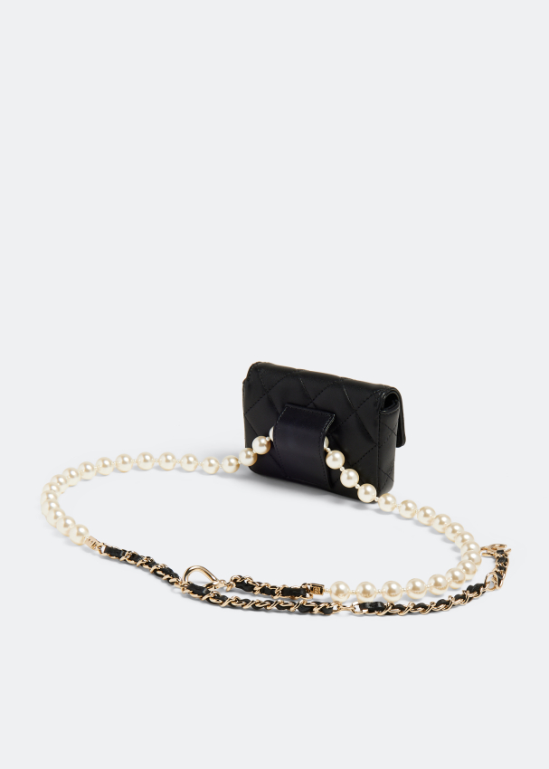 Chanel Pre-Loved Quilted pearl chain belt bag for Women - Black in