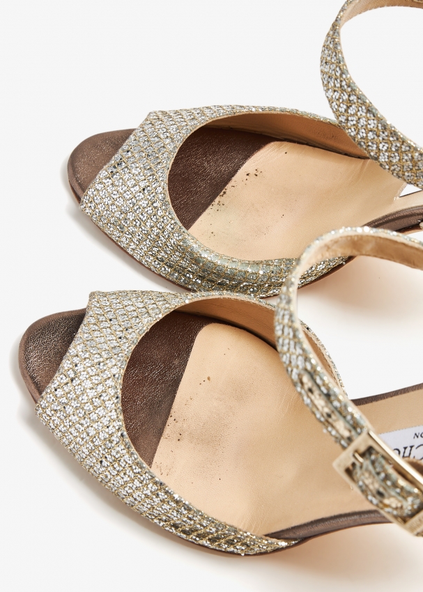 Jimmy Choo Pre Loved Lace Mary Jane sandals for Women Silver in