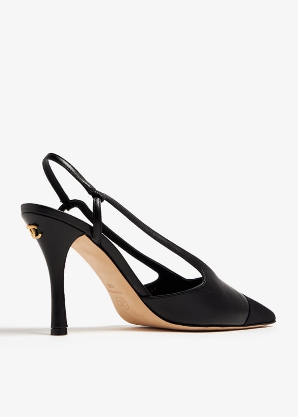 Chanel Pre-Loved Cap Toe slingback pumps for Women - Black in