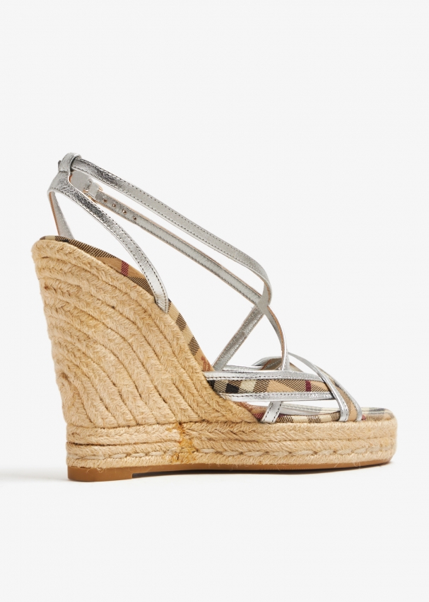 Burberry Pre Loved Nova espadrille wedge sandals for Women