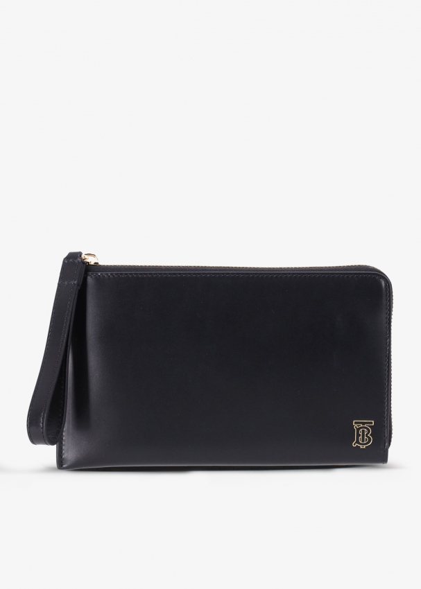 Burberry Pre Loved TB logo zip around pouch for Women Black in UAE Level Shoes