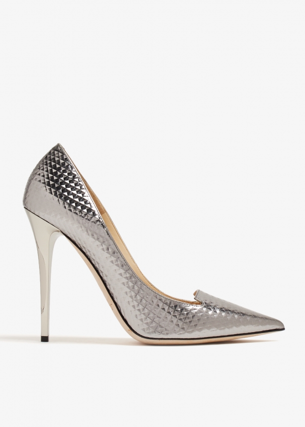 Jimmy choo silver shop heels