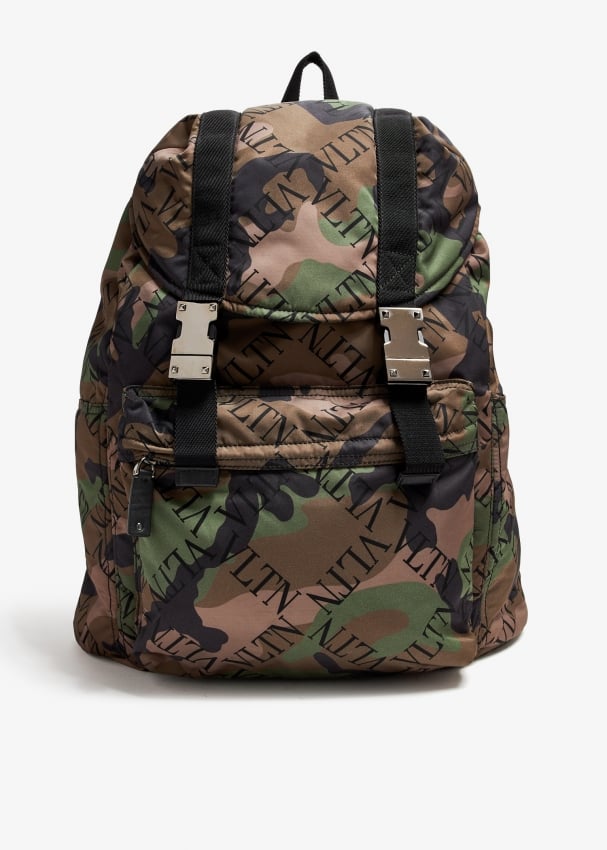 Valentino Garavani Pre-Loved Logo camouflage backpack for Men ...