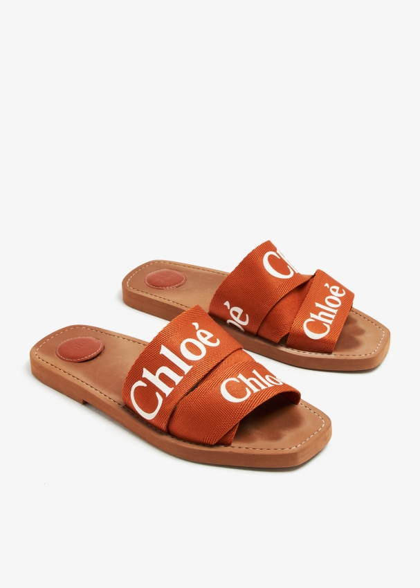 Chloe Pre Loved Woody flat sandals for Women Brown in UAE Level Shoes