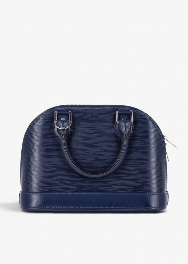 Blue leather louis vuitton bag on sale