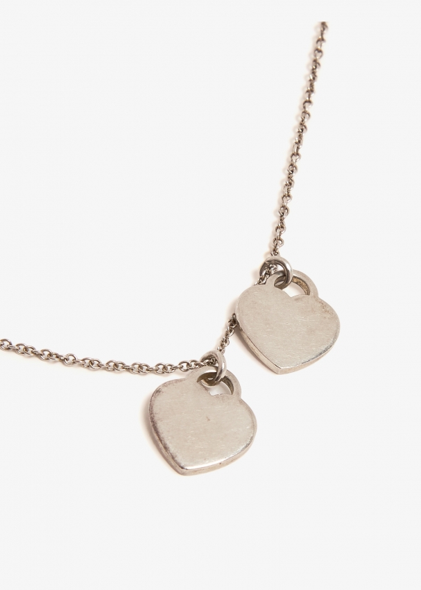 Mini double heart tag pendant on sale