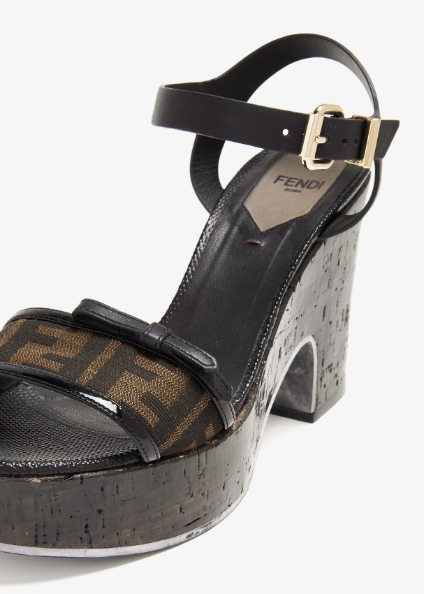 Fendi Pre Loved Platform sandals for Women Brown in Bahrain Level Shoes