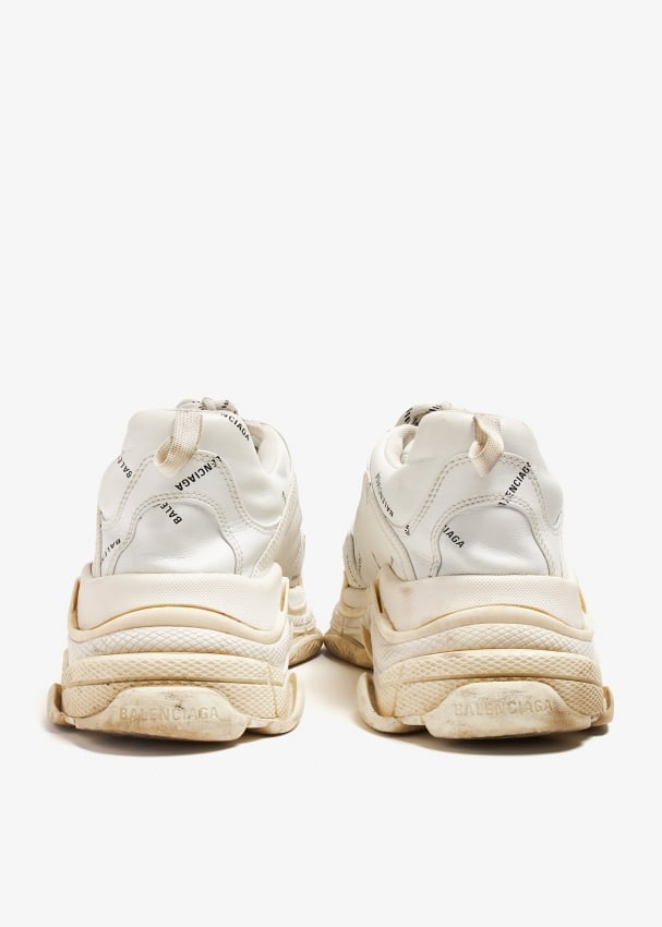Balenciaga Pre Loved Triple S all over logo sneakers for Men White in KSA Level Shoes